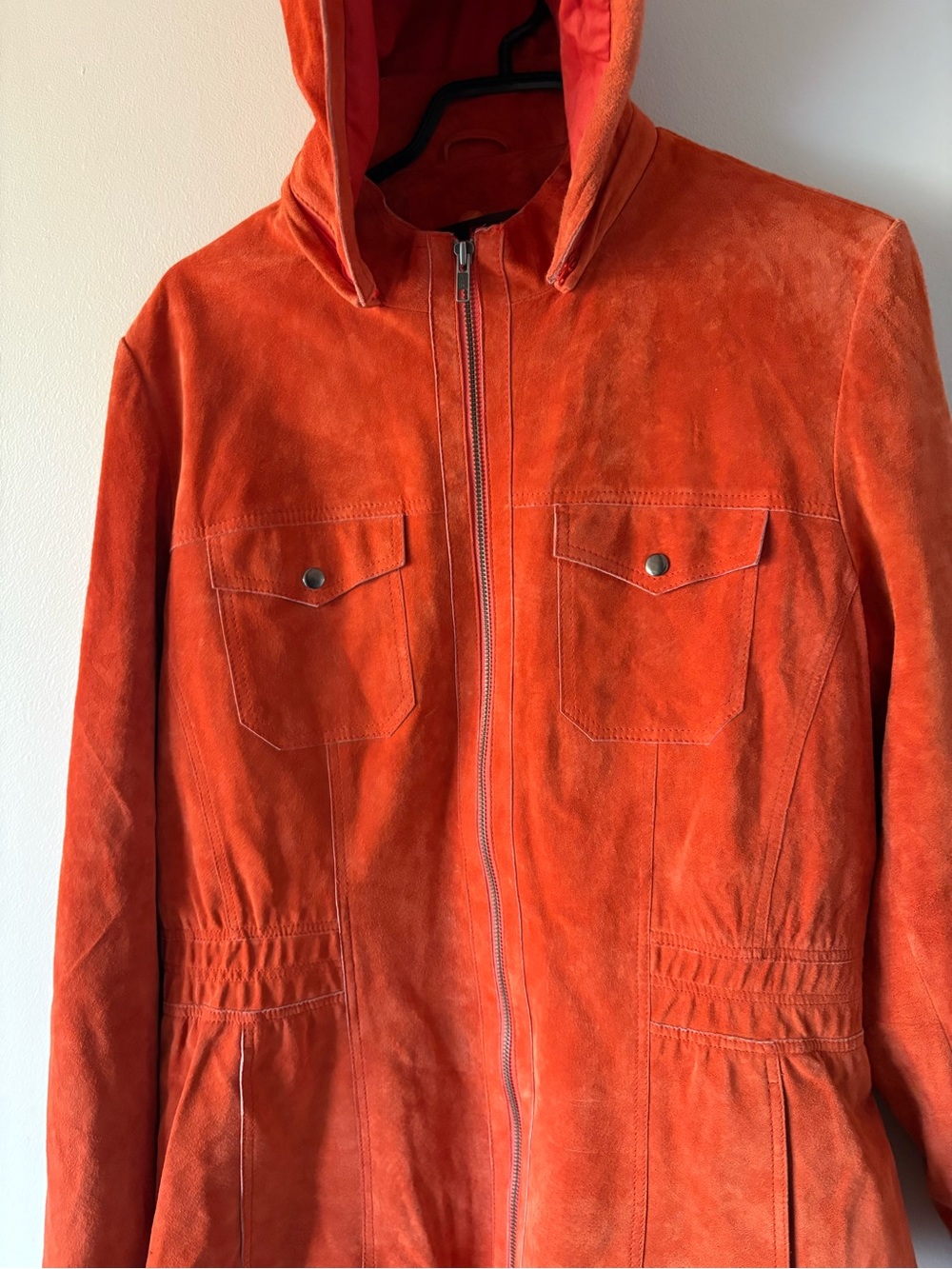 Danier Orange leather Hooded Utility Jacket - Picture 14 of 14